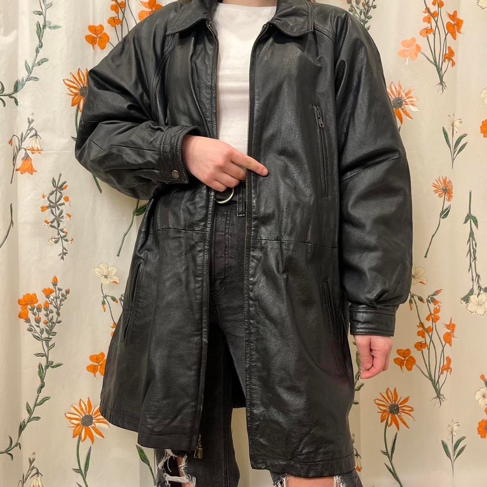 Vintage black leather jacket